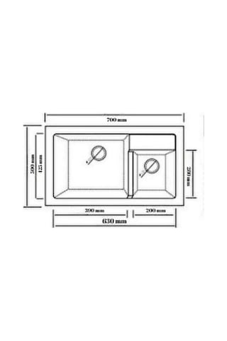 Real Stone Kapadokya Granit Eviye P016 Antrasit 76.5 X 45.5 Cm Tezgah Üstü Antrasit