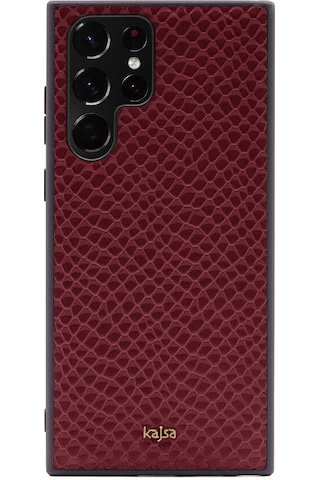 Kajsa Galaxy S22 Ultra Kılıf Kajsa Pearl Pattern Hakiki Deri Kapak ZORE-220064
