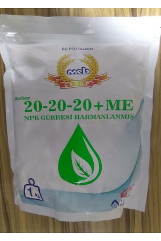 Meb Mebor 20 20 20 Harmanlanmış Npk Gübresi 1 KG. Azot. Fosfor.