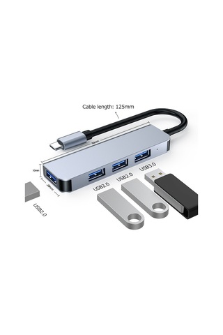 Samdoo 4-in-1 Usb Hub Genişletici: Usb 3.0 5gbps + 3x Usb 2.0, Usb-a/type-c Girişi, Hızlı Veri Transferi