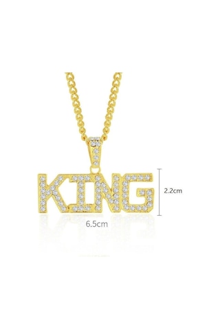 King Unisex Kolye Sarı Altın