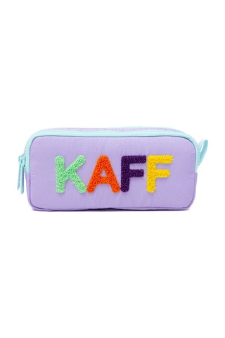 01108 Mor Renk Yeşil Fermuarlı Su Geçirmez Bondit Kumaş Peluş Baskılı Çift Gözlü Kalemlik