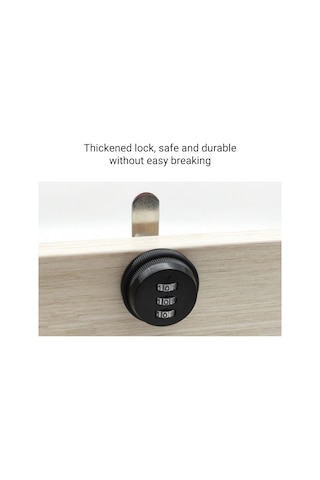 Qingmipy Xt20 Üç Basamaklı Kombinasyonlu Kilit - Anahtarsız Yeniden Ayarlanabilir - Çekmece, Dolap, Dosya Kabineti İçin Gümüş Rengli Çelik Kilit