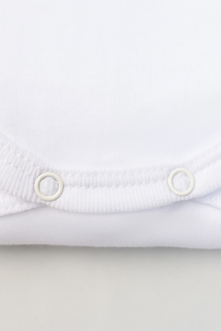 Lilabio %100 Organik Pamuk 5li Beyaz Kısa Kollu Bebek Body Beyaz