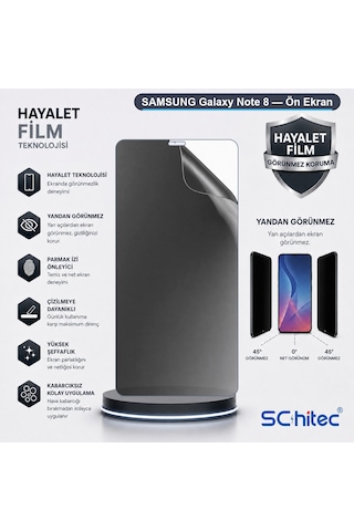Samsung Galaxy Note 8 Uyumlu Ön Yüzey Hayalet Privacy Hidrojel Ekran Koruyucu 90124296