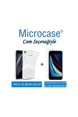 Apple Uyumlu iPhone Se 2020 Ince 0.2 Mm Soft Silikon Kilif + Cam(Seç) 434106135