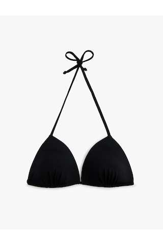 Koton Boyundan Bağlamalı Üçgen Bikini Üstü Siyah 6sak10048mm