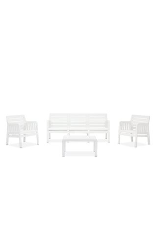 Lara 3+1+1 S Bahçe Balkon Teras Oturma Grubu Mindersiz - Beyaz