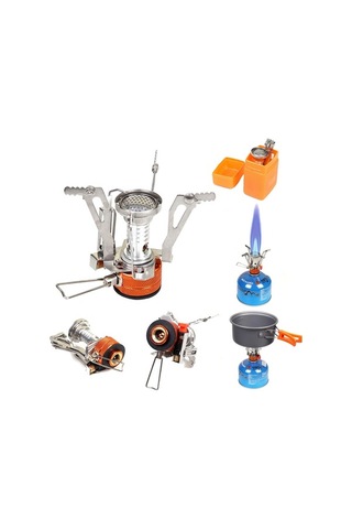 Createtech Ve Tencere, Taşınabilir Takımı Seti: Renkli Pratik Ocak Katlanır Kamp İle Geeroyoo Çok Çatal Bıçak Alüminyum Fc Çok Renkli