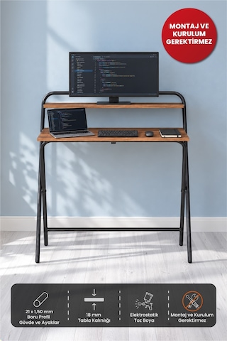 Arpelia Çalışma Masası Tam Katlanır 85x55x73 Cm Antrasit
