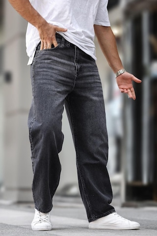 Madmext Füme Erkek Yıkamalı Baggy Jean 7216-füme Füme