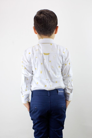 Doctor Junior Erkek Çocuk Katlanır Kollu Slim Fit Gömlek Sarı Sarı