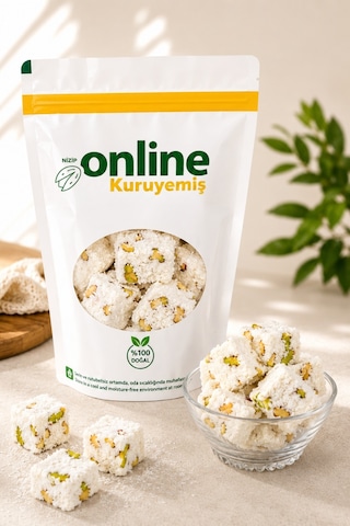 Online Kuruyemiş Hindistan Cevizli Duble Antep Fıstıklı Lokum 1000 Gr