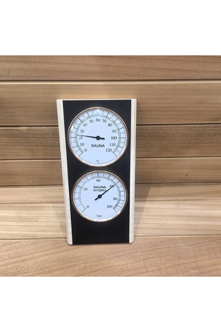 Honeybeeshop Siyah Çift Ölçekli Paslanmaz Çelik Higrometre Termometre Sauna Spa Aksesuarı Entegre Panel