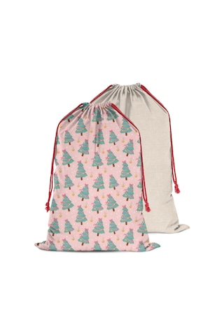 Büyük Noel Baba Hediye Çantası, Pamuklu Kordonlu, Yeniden Kullanılabilir Noel Ağacı Kurdele