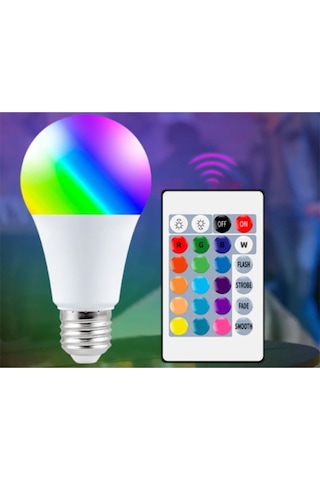 Ct-4058 1 Adet Uzaktan Kumandalı Rgb Çok Renkli Led Ampul E27 3200 K