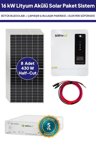 16 Kw Lityum Akülü Solar Güneş Enerjisi Sistemi