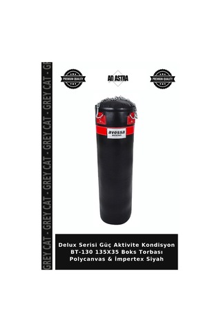 Delux Serisi Güç Aktivite Kondisyon Bt-130 135x35 Boks Torbası Polycanvas & İmpertex Siyah