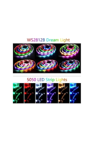Pazly 10m 20m Rgb Led Şerit Ws2812b Bluetooth Kontrolü Tv Odası Dekorasyon Ws2812b Bluetooth 5m