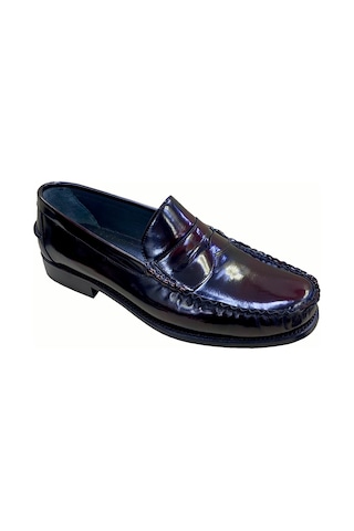 Erkek Loafer Bordo Açma Deri İçi Deri Kösele Taban Sula Bordo