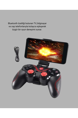 Hubrendy  Bluetooth Gamepad Kablosuz Oyun Kumandası Tek Cihaz Destekli