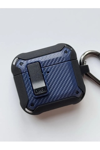 Life Tech. Airpods Uyumlu 4 İçin Koruyucu Kılıf, Karabinalı Kılıf 396531876 Mavi