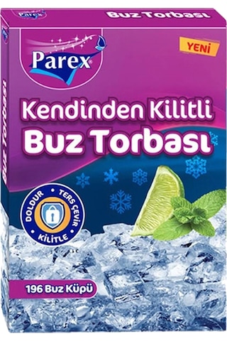 Kendinden Kilitli Buz Torbası 196 Buz Küpü 12 Paket 1 Koli