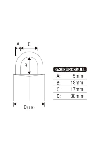 Master Lock 3430eurdskull Anahtar Asma Kilit, Kafatası Motifli, 5