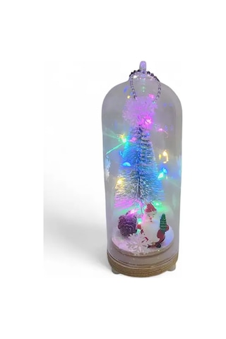 Hedea Yılbaşı Işıklı Noel Baba Fanus Çok Renkli