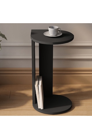 İnarch Dizayn Drop Modern Tasarım Yan Sehpa Kompakt Ve Ergonomik Yan Masa Antrasit