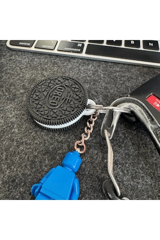 Oreo Görünümlü Apple Uyumlu AirTag İçin Tasarlanmış Kılıf Anahtarlık Keychain
