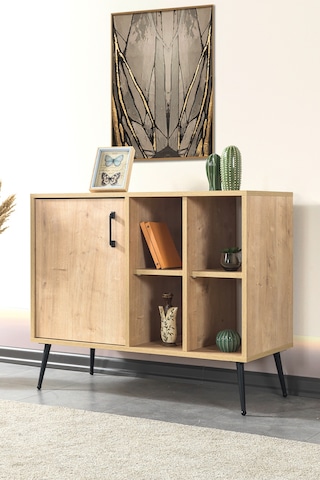 4108 Şile Metal Ayaklı Metal Kulplu 100 Cm Konsol - Tv Ünitesi - Yemek Odası - Kahve Köşesi Safir Safir