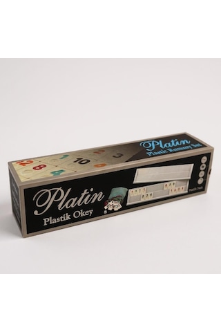 Platin Plastik Okey Takımı - Taş Torbalı 4 Lü Takım Seti