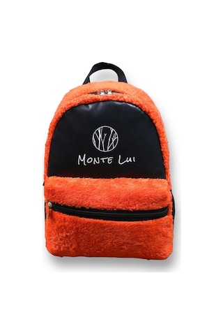 Monte Lui Mnt3637 Peluş Sırt Çantası Turuncu Siyah