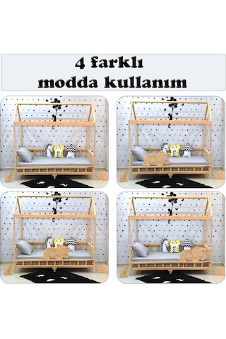 Markaawm Markaawm Çocuk Karyola Doğal Çam Montessori Yatak Bebek Beşiği Akçaağaç