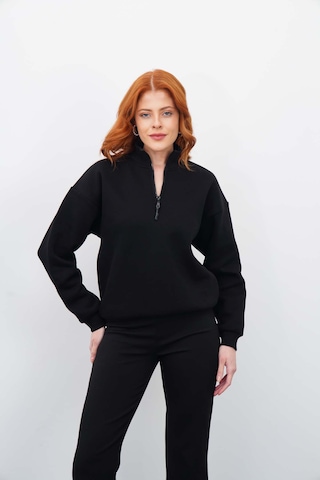 Dı Lorıa Sevgili Kombin 4 Lü Kadın&erkek Siyah-beyaz Sweatshirt Pantolon Alt-üst Takım Siyah - Siyah