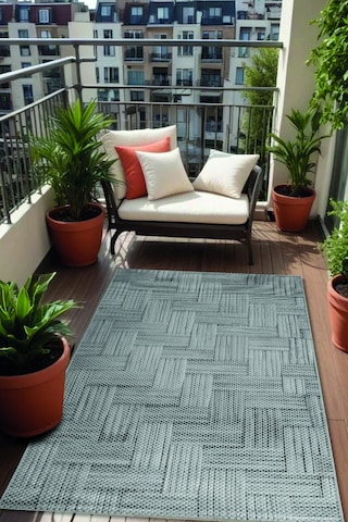 Decoser Hasır 8052 Gri Halı Kilim Kaymaz Taban Salon Mutfak Kesme Yolluk Gri