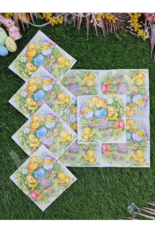 Love Land Paskalya Temalı Kağıt Masa Örtüsü 33x33 Cm 20 Adet 149087717 Yeşil