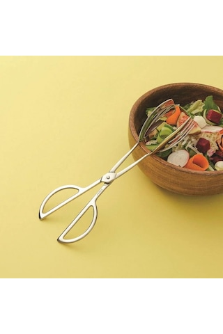 Hisar Ay Salata Servis Çatal Maşası - Makas Maşa Paslanmaz Çelik