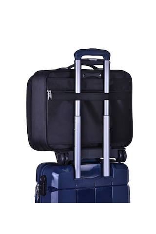 Küçük Boy Valiz Kabin Boy Valiz Pilot Valiz Çekmeli Evrak Çantası Siyah