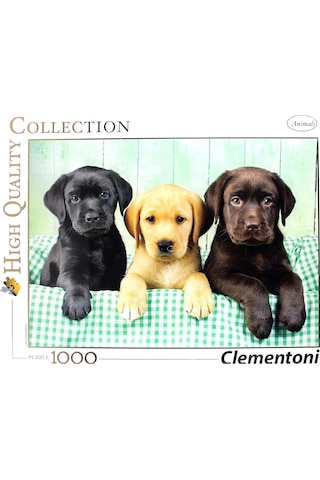 Clementoni - 1000 Parça Hq Collection Yetişkin Puzzle - Üç Labrador