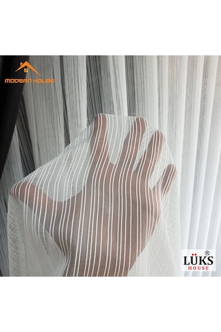 Lüks Zincir Çizgili Kurşunlu Tül Perde - Modern House