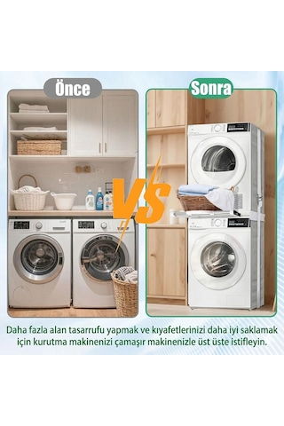 Ayt Çamaşır Makinesi Ve Kurutucu İstifleme Seti Askılıklı Çamaşır Askılık Diğer