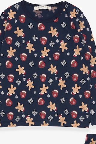 Breeze Erkek Bebek Pijama Takımı Kurabiye Desenli 9 Ay-3 Yaş, Lacivert