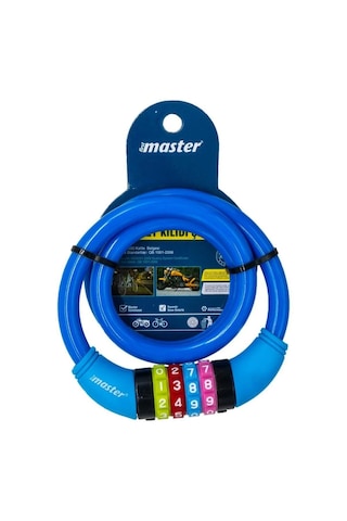 Master Bisiklet Kilidi Extra Sağlam Kilit 12 Mm X 80 Cm Karışık Renk Gönderilir Çok Renkli