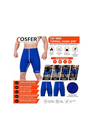 Premium Antrenman Esnek Yürüyüş Cosfer Csf9860-l Thermal Sauna Şort Large Çok Renkli