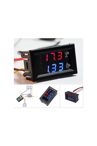 Lasonstiges Dc 100v 10a Led Voltmetre Ve Ampermetre Çift Dijital Amper Voltmetre Akım Gerilim Dedektörü Metre Araba Oto Motosiklet Için