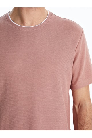 Lcwaıkıkı Classic Pembe Bisiklet Yaka Kısa Kollu Erkek Tişört