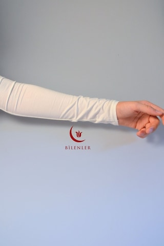 Pratik Tesettür Penye Kolluk- Namaz Kolluk-bej Beyaz