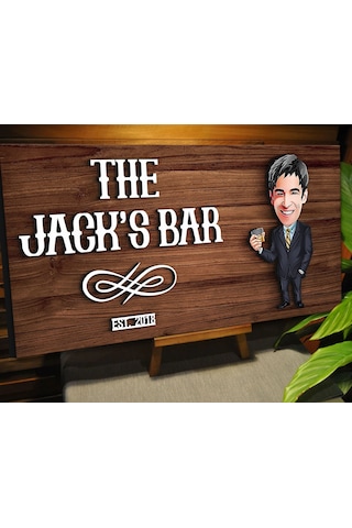 Bk Gift Kişiye Özel Karikatürlü Kabartma Tasarım Ceviz Ahşap Bar Tabelası, Home Bar Tabela, Rustik Ev Dekorasyonu, Duvar Dekoru-4